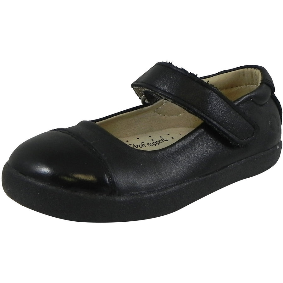 Old Soles Girl's 365 Quest Shoe Black Leather Hook and Loop Mary Jane Shoe - Just Shoes for Kids
 - 1