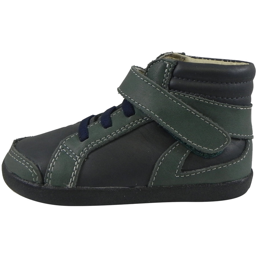 Old Soles Boy's 335 Woolfy Sneaker Navy/Emerald - Just Shoes for Kids
 - 2