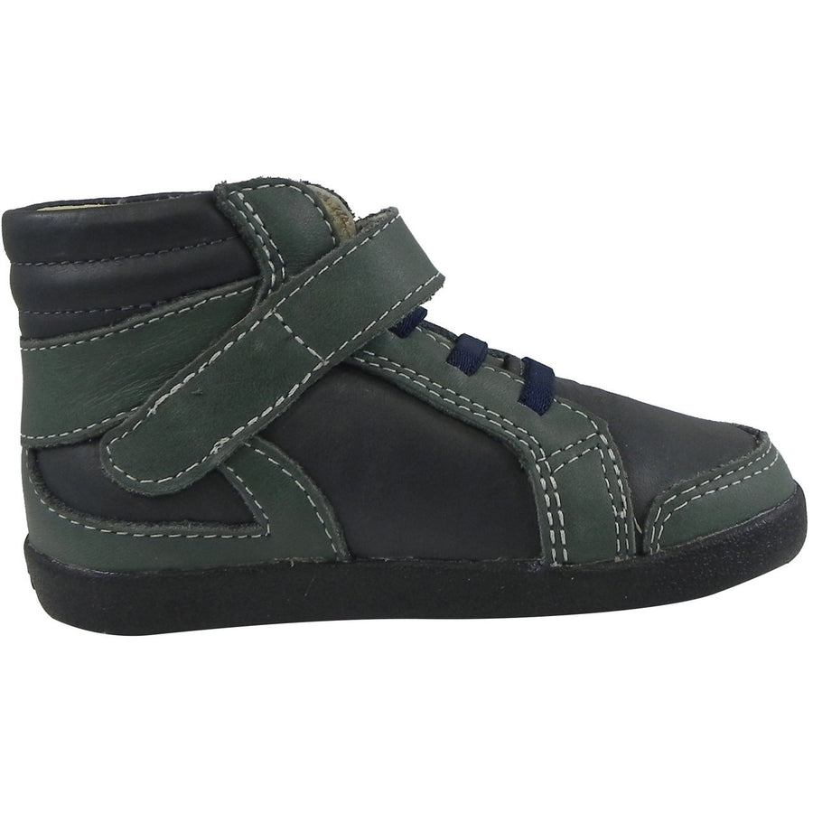 Old Soles Boy's 335 Woolfy Sneaker Navy/Emerald - Just Shoes for Kids
 - 3