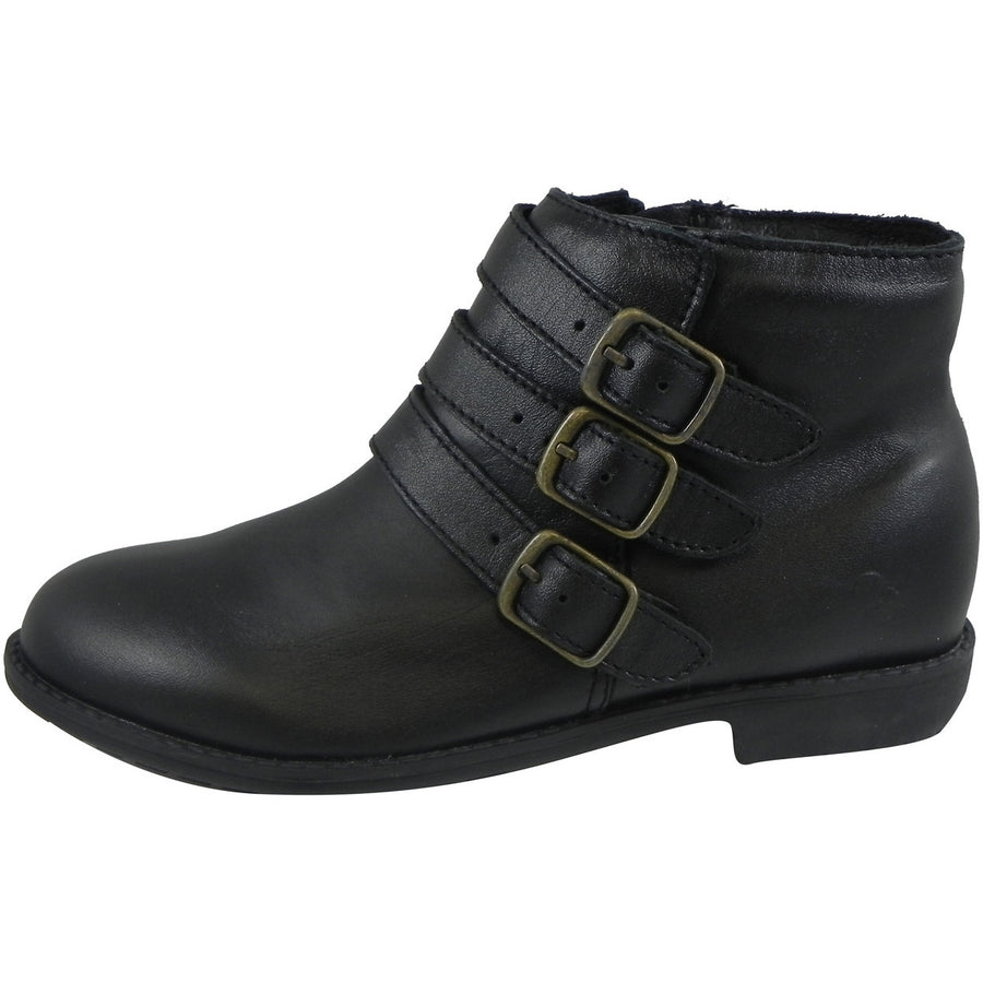 Old Soles Girl's 2015 Buckle Up Black Leather Three Buckle Bootie Boots - Just Shoes for Kids
 - 2