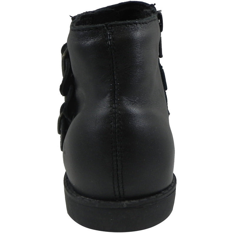 Old Soles Girl's 2015 Buckle Up Black Leather Three Buckle Bootie Boots - Just Shoes for Kids
 - 5