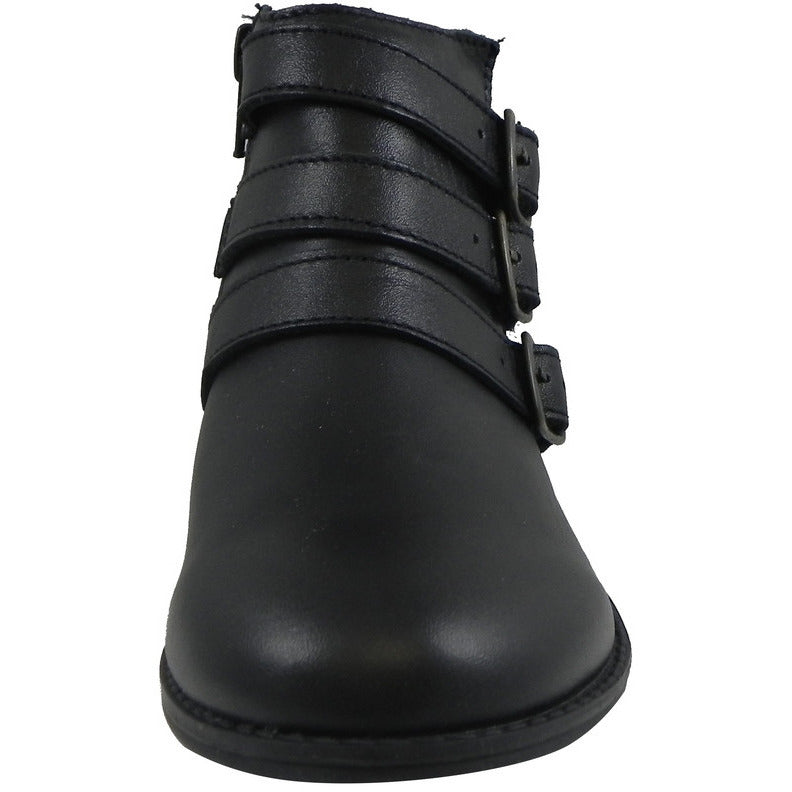 Old Soles Girl's 2015 Buckle Up Black Leather Three Buckle Bootie Boots - Just Shoes for Kids
 - 4