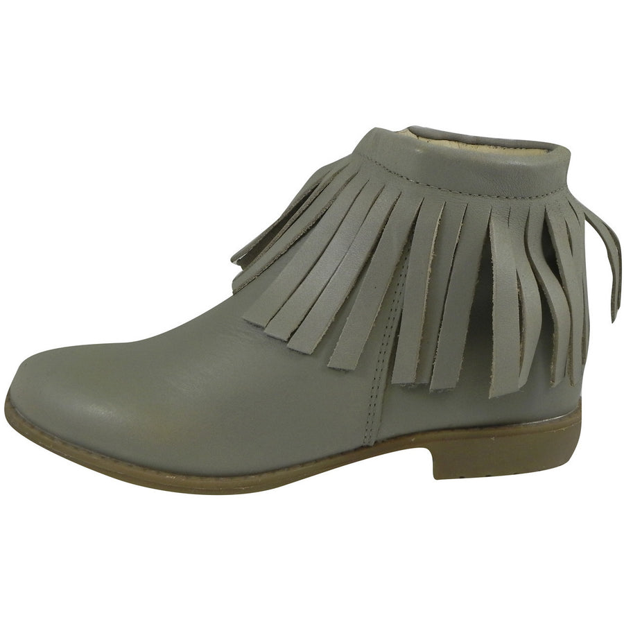 Old Soles Girl's 2012 Grey Ever Boot Leather Fringe Zipper Bootie Shoe - Just Shoes for Kids
 - 2