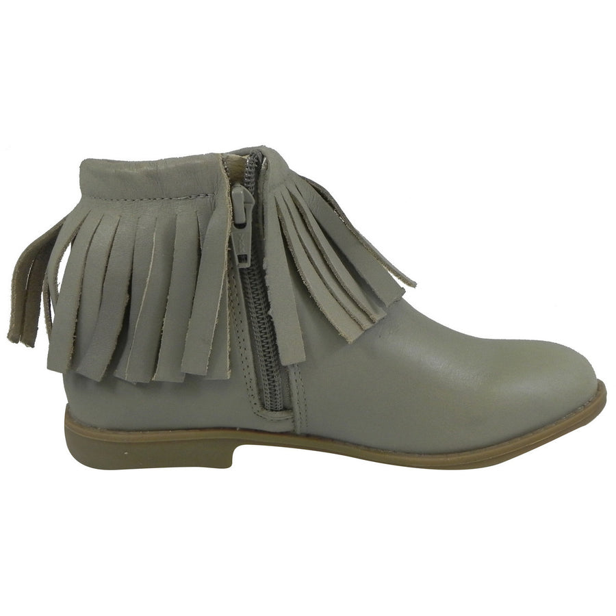 Old Soles Girl's 2012 Grey Ever Boot Leather Fringe Zipper Bootie Shoe - Just Shoes for Kids
 - 3