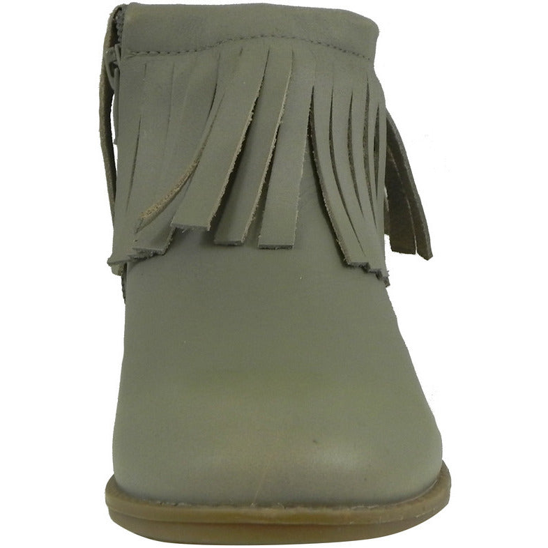 Old Soles Girl's 2012 Grey Ever Boot Leather Fringe Zipper Bootie Shoe - Just Shoes for Kids
 - 4