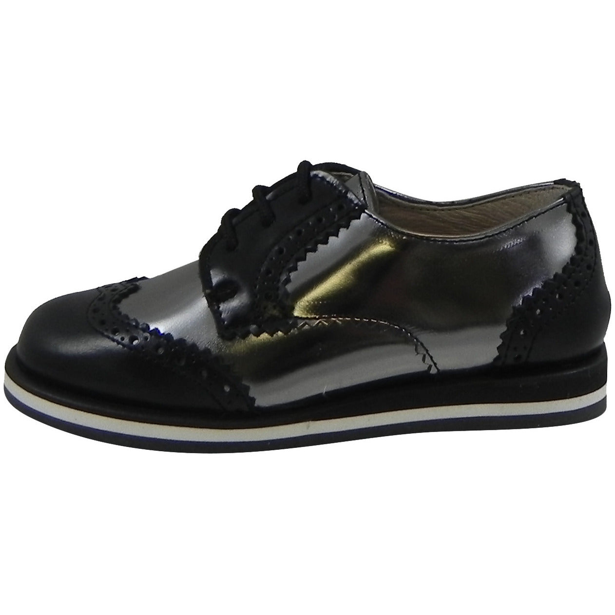 Hoo Shoes Charlie's Boy's Metallic Leather Platform Lace Up Oxford Loa ...