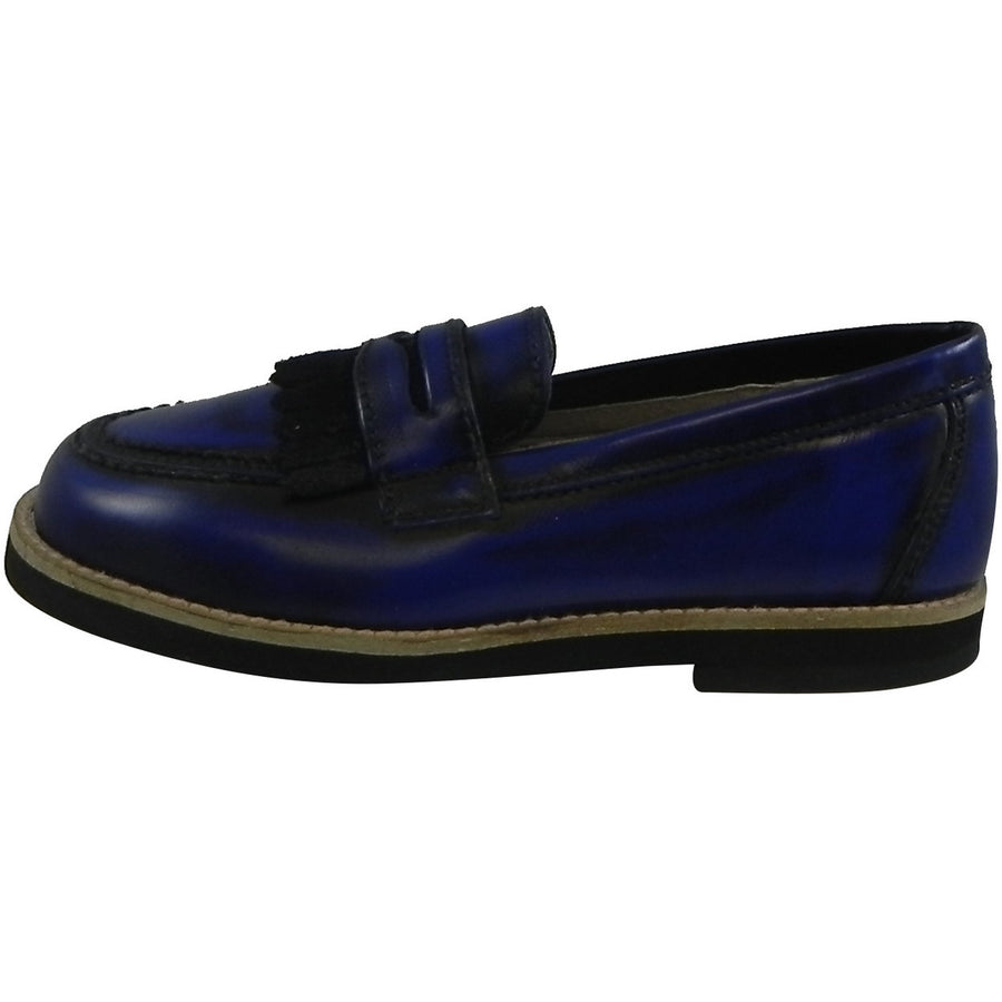 Hoo Shoes Mark's Boy's Classic Leather Slip On Oxford Loafer Shoes Royal Blue - Just Shoes for Kids
 - 2