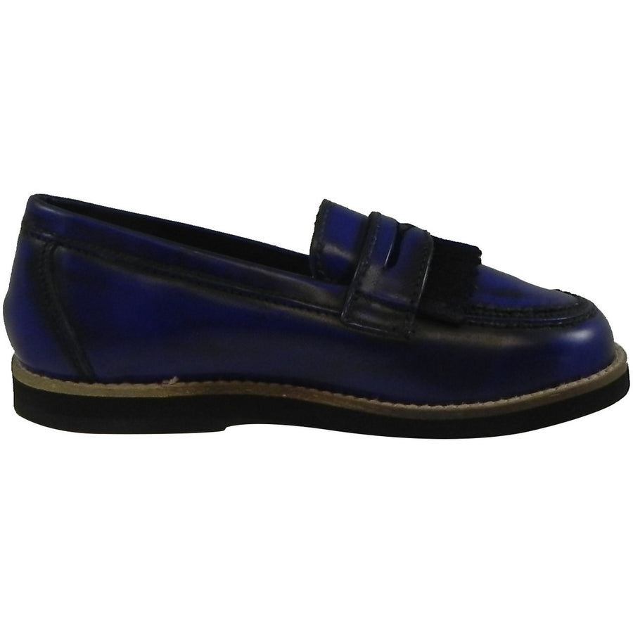 Hoo Shoes Mark's Boy's Classic Leather Slip On Oxford Loafer Shoes Royal Blue - Just Shoes for Kids
 - 4