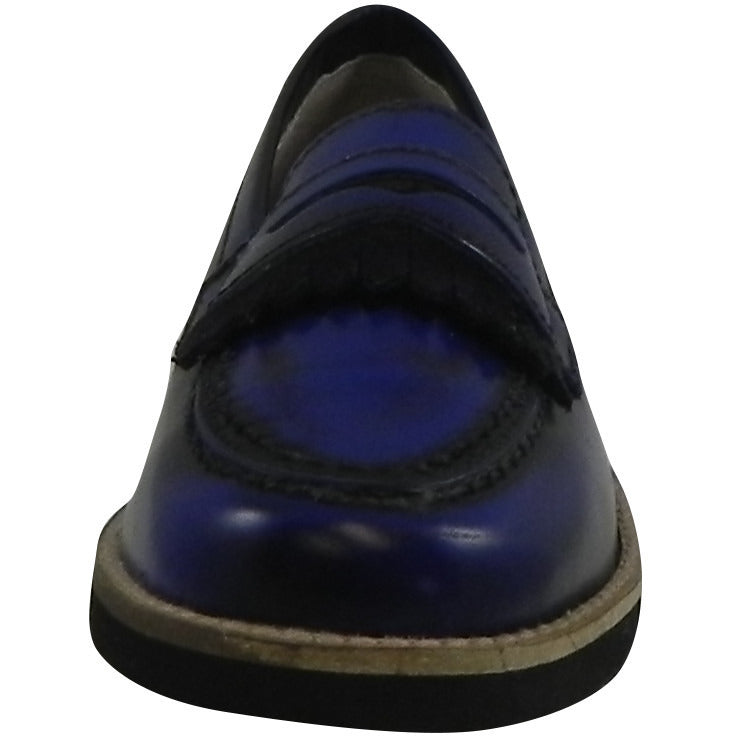Hoo Shoes Mark's Boy's Classic Leather Slip On Oxford Loafer Shoes Royal Blue - Just Shoes for Kids
 - 5