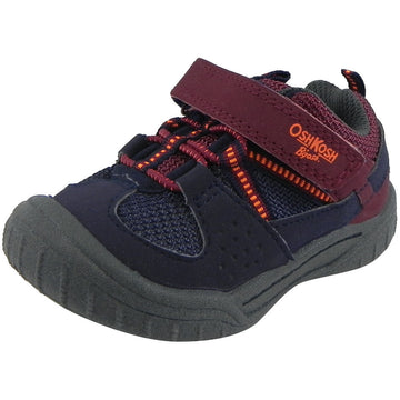 OshKosh Boy's Hallux Elastic Lace Hook and Loop Slip On Adventure Sneaker Navy/Burgundy - Just Shoes for Kids
 - 1