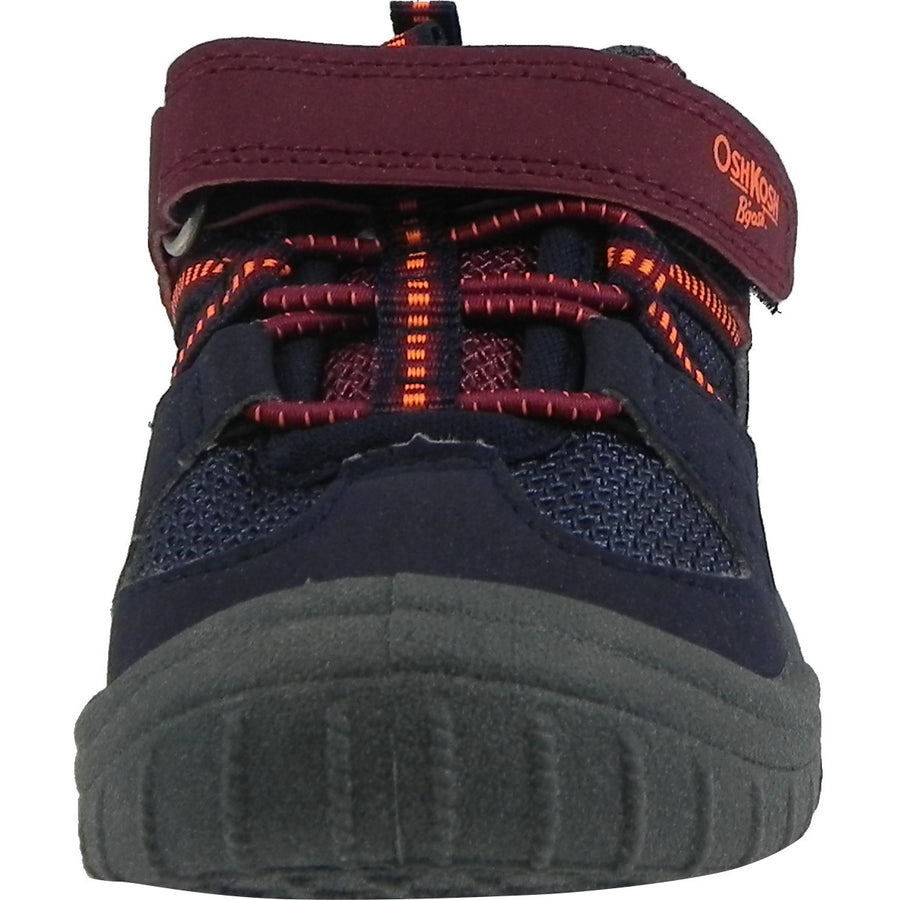 OshKosh Boy's Hallux Elastic Lace Hook and Loop Slip On Adventure Sneaker Navy/Burgundy - Just Shoes for Kids
 - 5