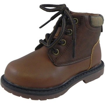 OshKosh Boy's Chandler Plaid Classic Lace Up Ankle Boots Brown - Just Shoes for Kids
 - 1