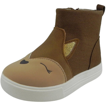 OshKosh Girl's Foxy Brown Fox Zip Up Ankle Bootie Boot Shoe Brown - Just Shoes for Kids
 - 1