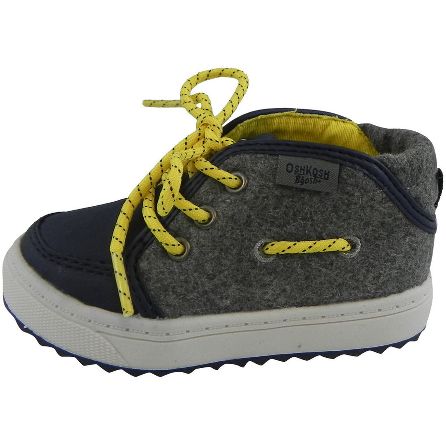 OshKosh Boy's Soft Felt Leather High Top Lace Up Sneakers Navy - Just Shoes for Kids
 - 2