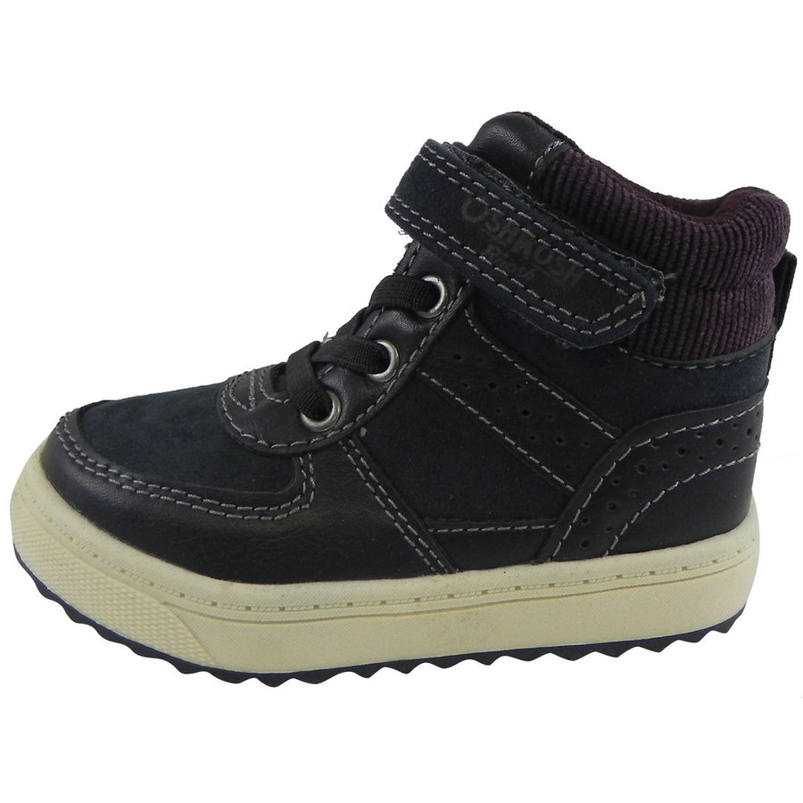 OshKosh Boy's Felix Corduroy Stretch Laces Hook and Loop High Top Sneakers Navy - Just Shoes for Kids
 - 2