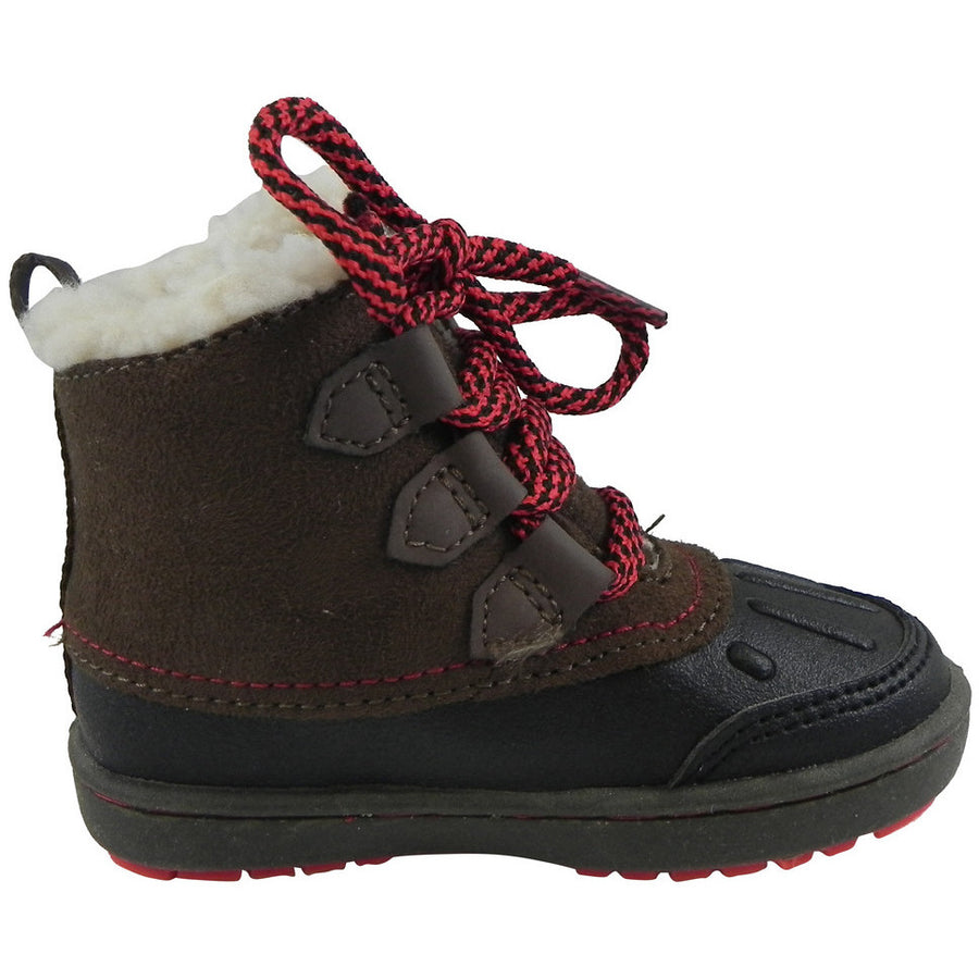 OshKosh Boy's Harrison Lace Up Extra Warm Winter Boots Black/Brown - Just Shoes for Kids
 - 4