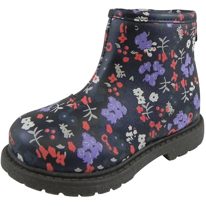 OshKosh Girl's Raquel Multi-Color Floral Zip Up Ankle Bootie Boot Shoe Navy/Multi - Just Shoes for Kids
 - 1