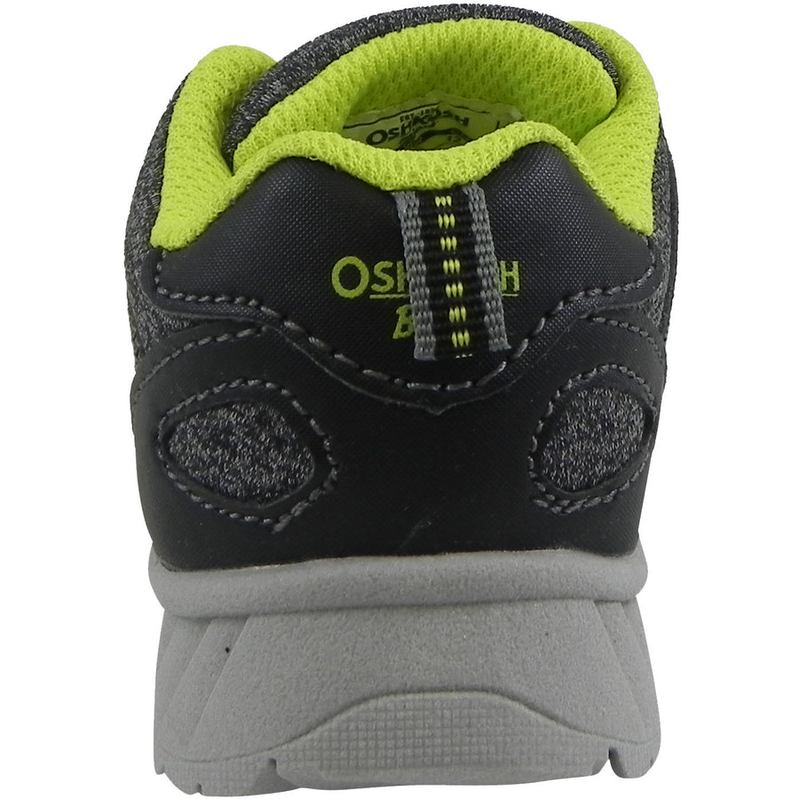 OshKosh Boy's Surge Mesh Stretch Lace Slip On Sneaker Black/Lime - Just Shoes for Kids
 - 3