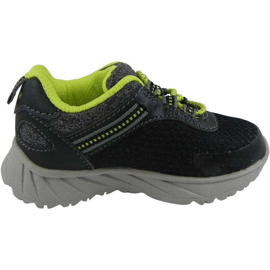 OshKosh Boy's Surge Mesh Stretch Lace Slip On Sneaker Black/Lime - Just Shoes for Kids
 - 4