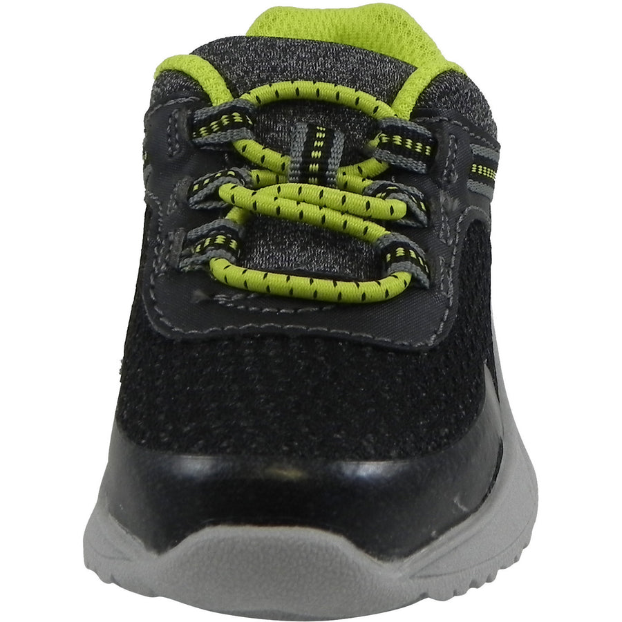 OshKosh Boy's Surge Mesh Stretch Lace Slip On Sneaker Black/Lime - Just Shoes for Kids
 - 5
