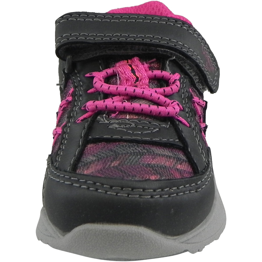 OshKosh Girl's Rivet Design Slip On Hook and Loop Sneaker Grey/Pink - Just Shoes for Kids
 - 5