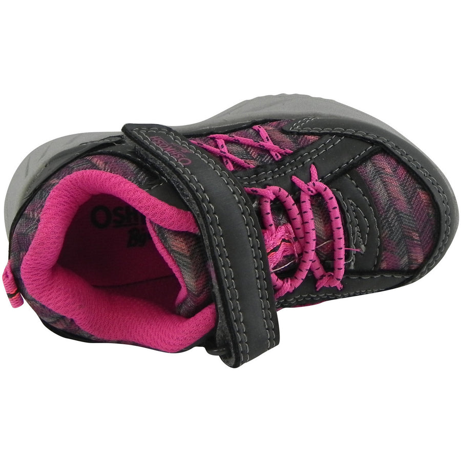 OshKosh Girl's Rivet Design Slip On Hook and Loop Sneaker Grey/Pink - Just Shoes for Kids
 - 6