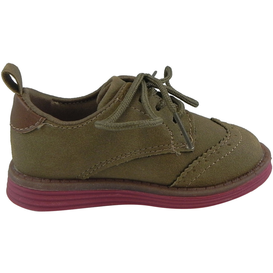 OshKosh Girl's Soft Faux Suede Classic Lace Up Oxford Loafer Shoes Tan - Just Shoes for Kids
 - 4