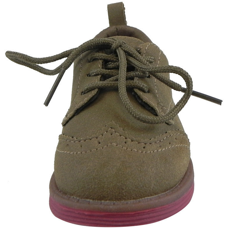 OshKosh Girl's Soft Faux Suede Classic Lace Up Oxford Loafer Shoes Tan - Just Shoes for Kids
 - 5