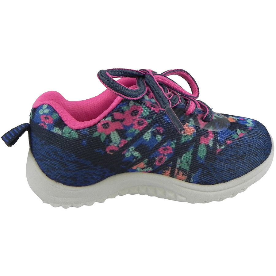 OshKosh Girl's Kova Comfortable Floral Easy On Lace Up Sneakers Blue/Pink - Just Shoes for Kids
 - 4