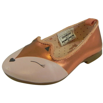 OshKosh Girl's Tabby Slip On Fox Animal Ballet Flat Shoes Bronze - Just Shoes for Kids
 - 1