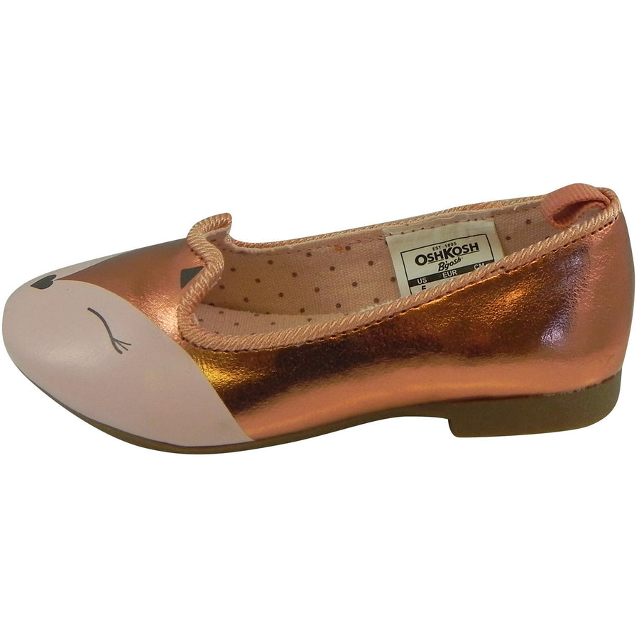 OshKosh Girl's Tabby Slip On Fox Animal Ballet Flat Shoes Bronze - Just Shoes for Kids
 - 2
