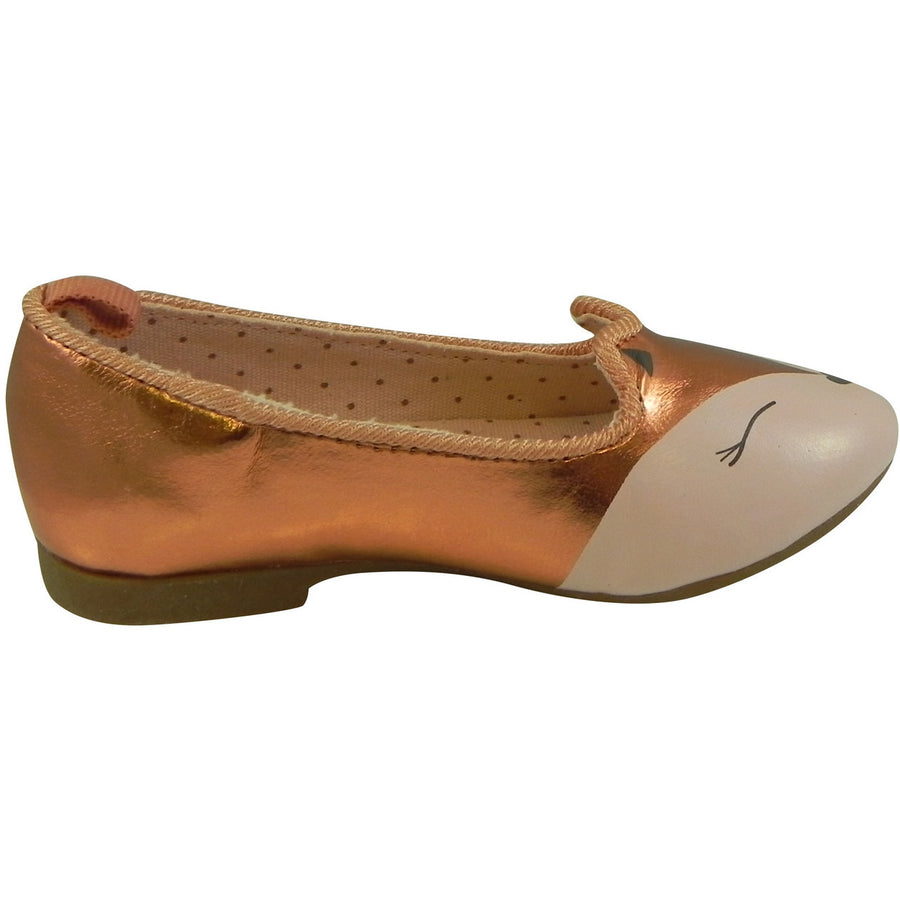 OshKosh Girl's Tabby Slip On Fox Animal Ballet Flat Shoes Bronze - Just Shoes for Kids
 - 4