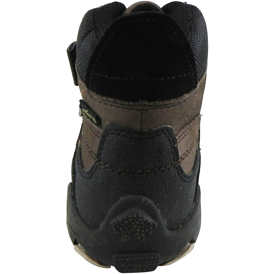 Umi Boy's Moabb Brown Black Durable Double Hook and Loop High Top Adventure Sneakers
