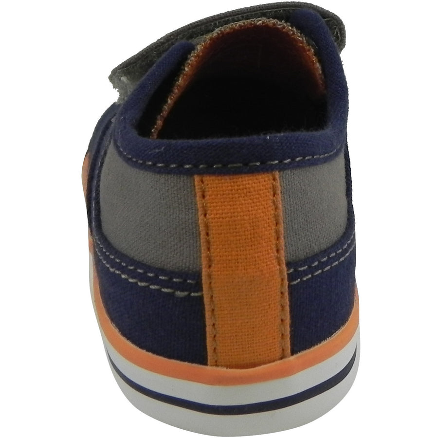 Umi Boy's Claud Canvas Double Hook and Loop Low Top Sneakers Navy/Taupe - Just Shoes for Kids
 - 3