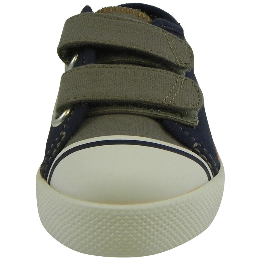 Umi Boy's Claud Canvas Double Hook and Loop Low Top Sneakers Navy/Taupe - Just Shoes for Kids
 - 5