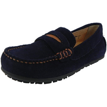 Umi Boy's David Leather Slip On Oxford Loafer Shoes Navy - Just Shoes for Kids
 - 1