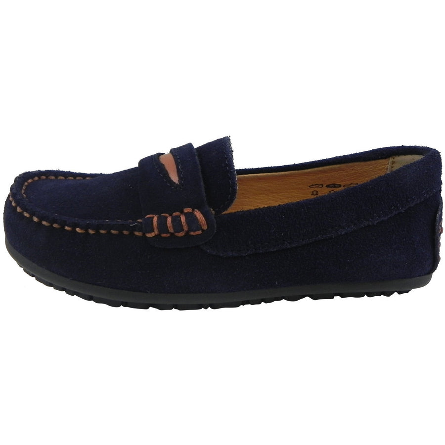 Umi Boy's David Leather Slip On Oxford Loafer Shoes Navy - Just Shoes for Kids
 - 2
