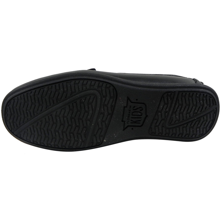 Florsheim Boy's Jasper All Leather Classic Slip On Moccasin Oxford Loafer Shoes Black