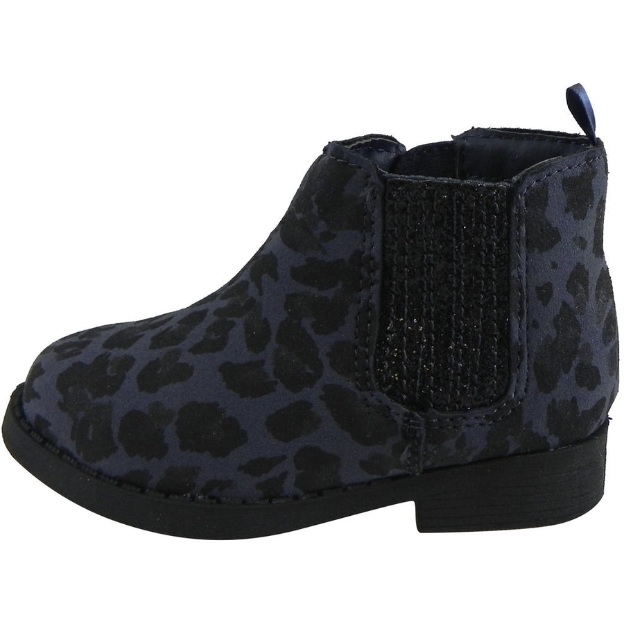 OshKosh Girl's Eden Leopard Print Sparkle Zip Up Ankle Bootie Boots Navy - Just Shoes for Kids
 - 2