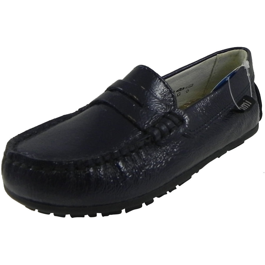 Umi Boy?ÇÖs & Girl?ÇÖs Morie Patent Leather Classic Slip On Studded Oxford Loafer Shoes Navy - Just Shoes for Kids
 - 1