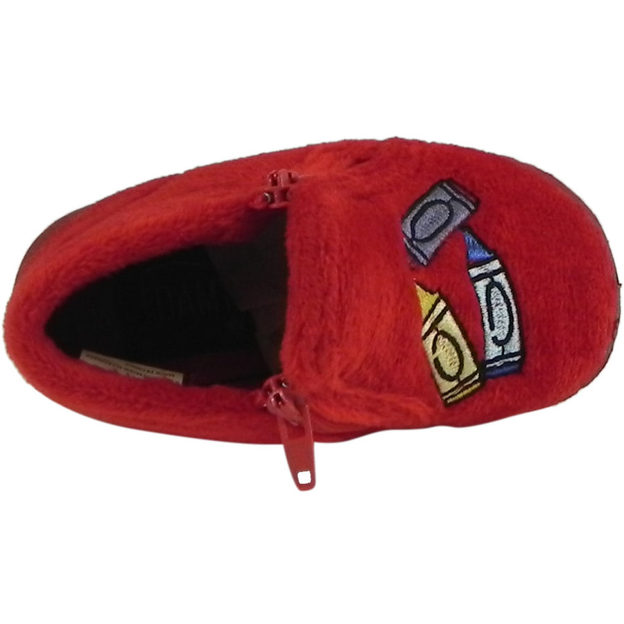 Foamtreads Kid's Sparky Red Zipper Slipper Boot 4 M US Toddler - Just Shoes for Kids
 - 4