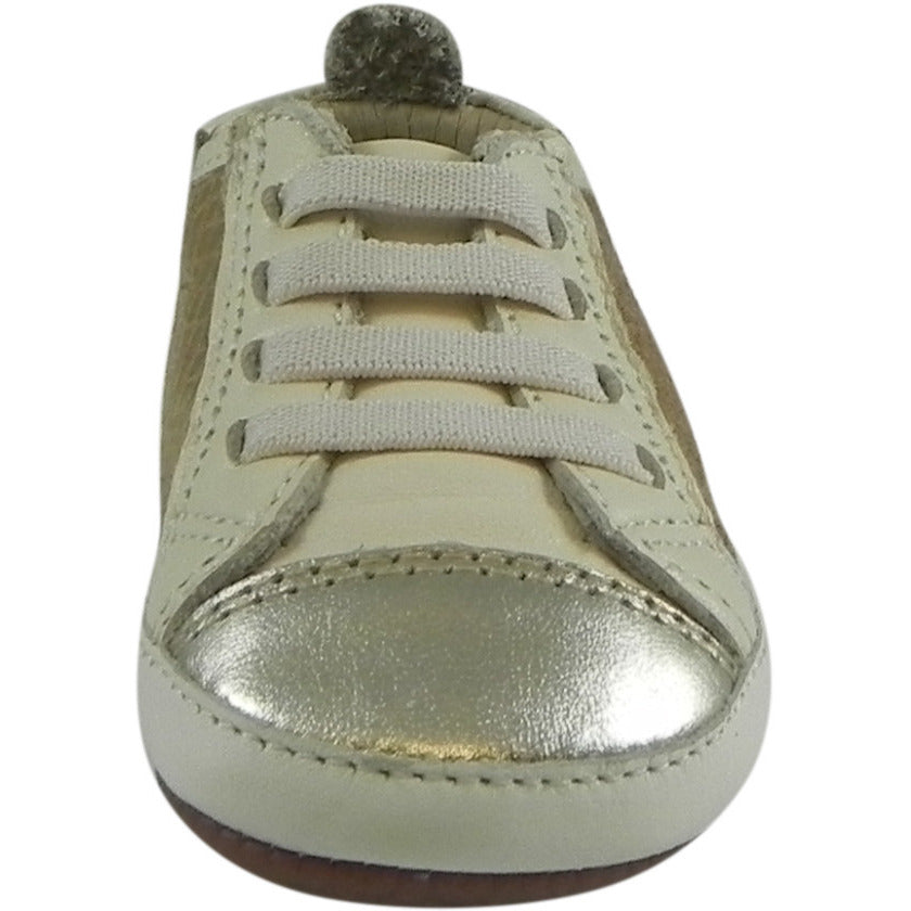 Old Soles Girl's Bambini Jogger Gold Snake Soft Leather Slip On Crib Walker Sneaker Shoe - Just Shoes for Kids
 - 4