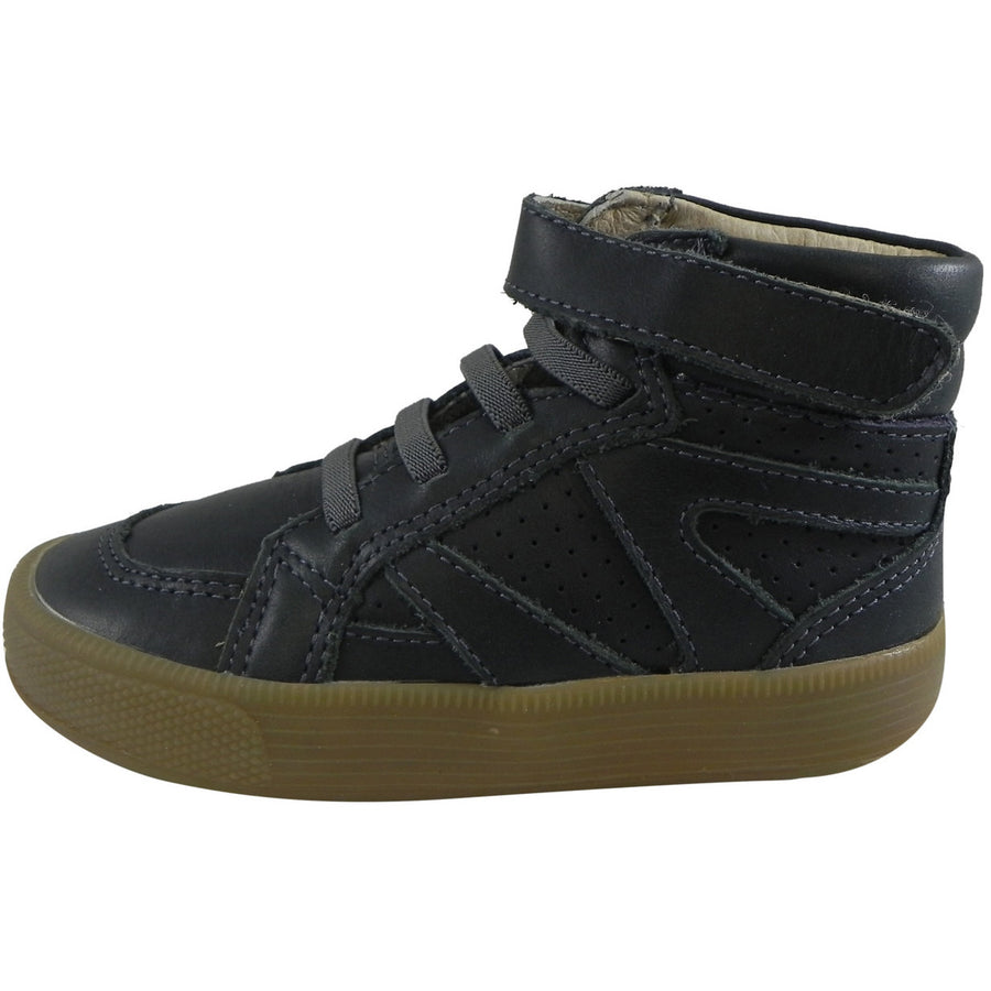 Old Soles Boy's Star Jumper Distressed Navy Leather Hook and Loop High Top Sneaker - Just Shoes for Kids
 - 2