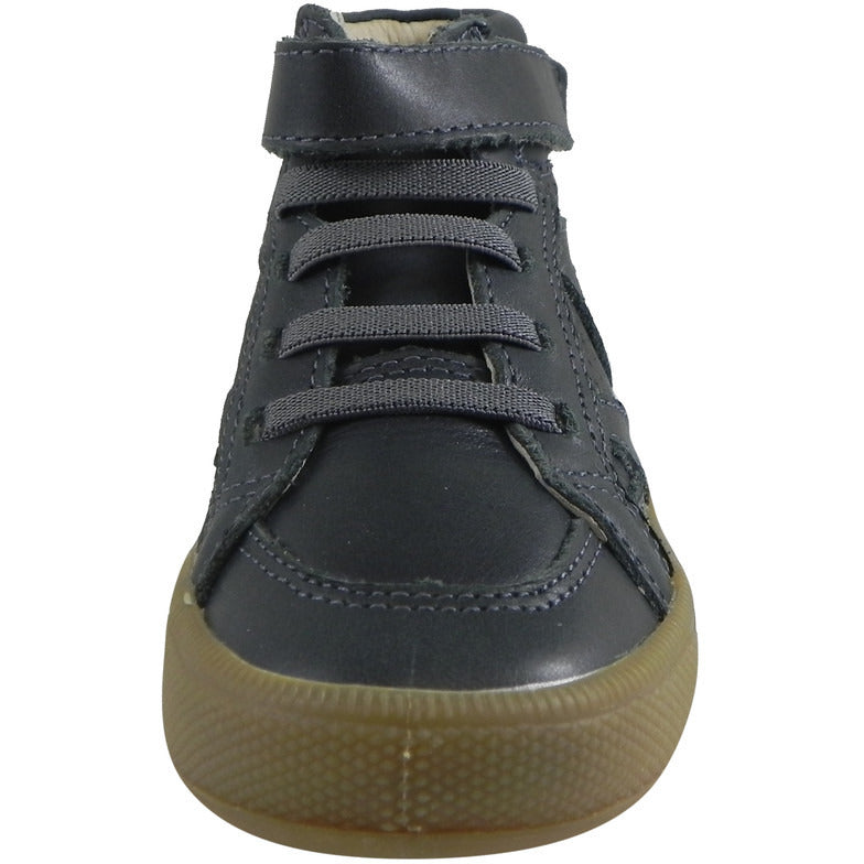 Old Soles Boy's Star Jumper Distressed Navy Leather Hook and Loop High Top Sneaker - Just Shoes for Kids
 - 3