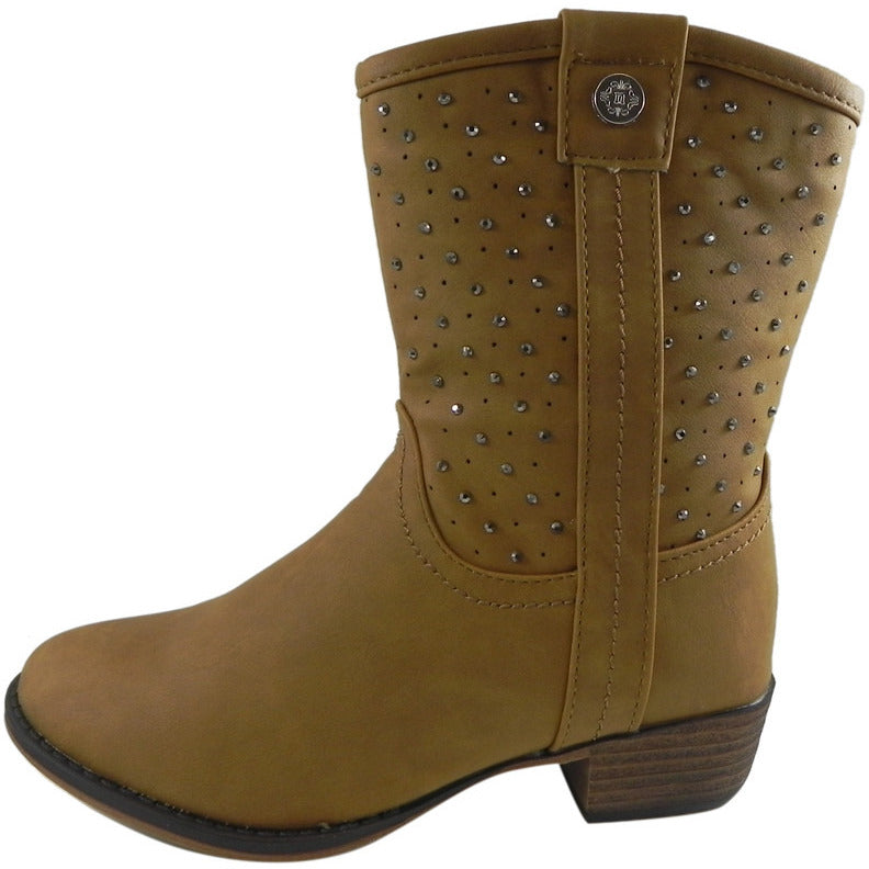 Josmo Nanette Lepore Girl's Tan Studded Western Boot - Just Shoes for Kids
 - 2