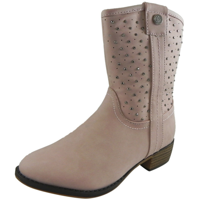 Josmo Nanette Lepore Girl's Pink Studded Western Boot - Just Shoes for Kids
 - 1
