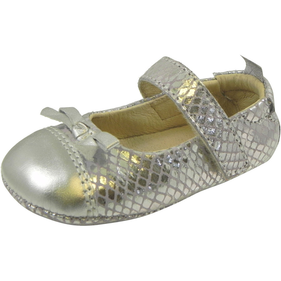 Old Soles Girl's Sassy Style 097 Silver/Lavender Snake Leather Mary Jane - Just Shoes for Kids
 - 1