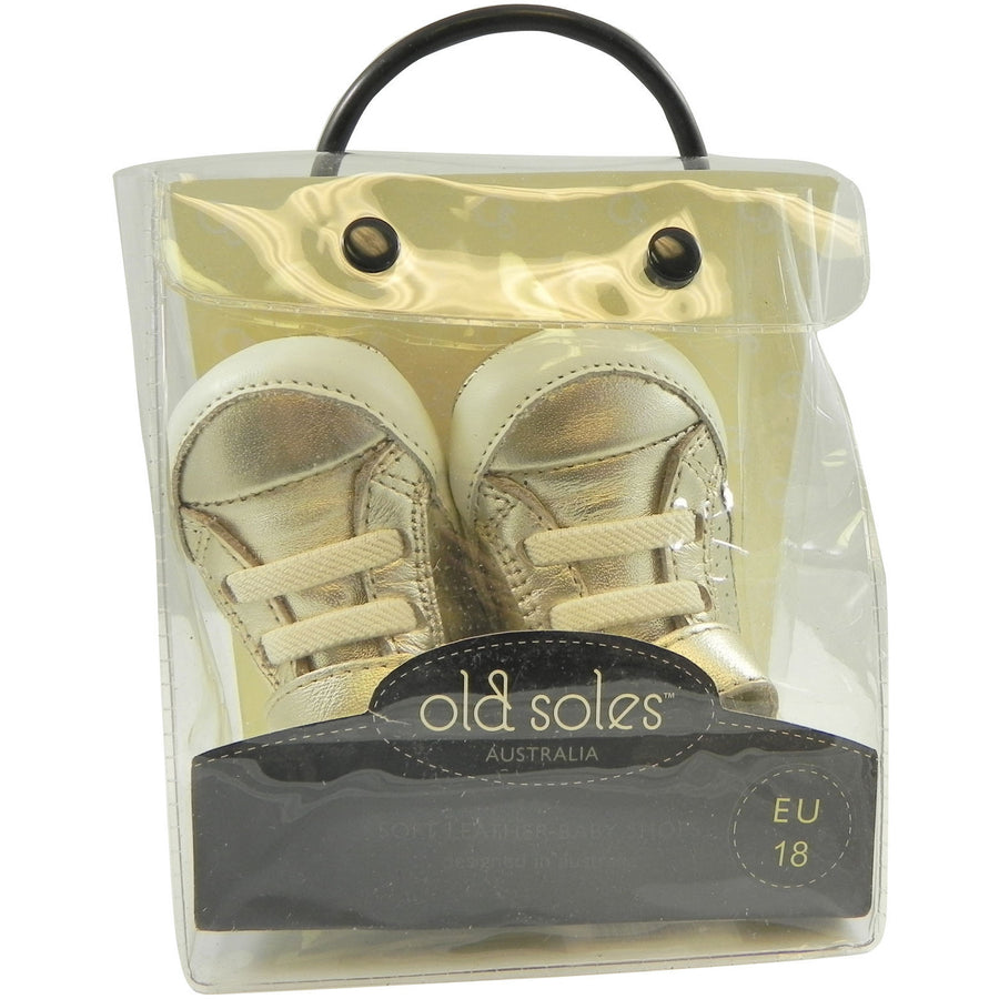 Old Soles Girl's and Boy's Cheer Bambini Gold Leather First-Walker Sneaker - Just Shoes for Kids
 - 7