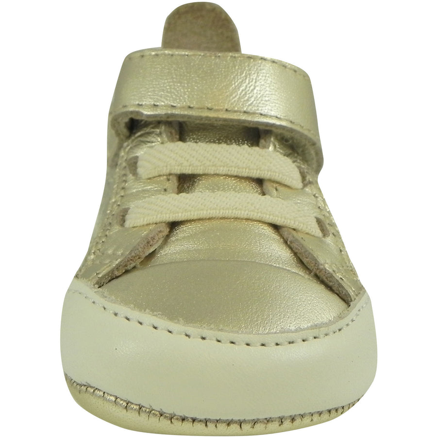 Old Soles Girl's and Boy's Cheer Bambini Gold Leather First-Walker Sneaker - Just Shoes for Kids
 - 2
