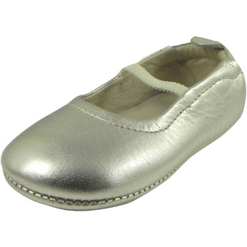 Old Soles Girl's 013 Gold Leather Luxury Ballet Flat - Just Shoes for Kids
 - 1